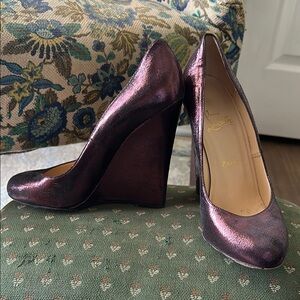Christian Louboutin Metallic Purple Wedges